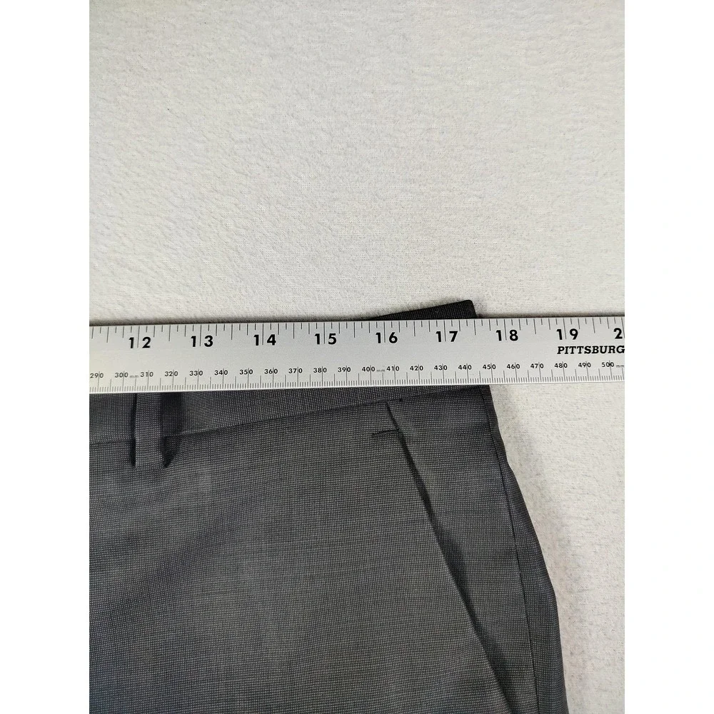 Express Photographer Pants Mens 32 Gray Check Wool Blend Dress Slacks Office
